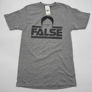 The Office‎ Dwight Schrute False Graphic T-Shirt Mens Small Heather Gray NWT